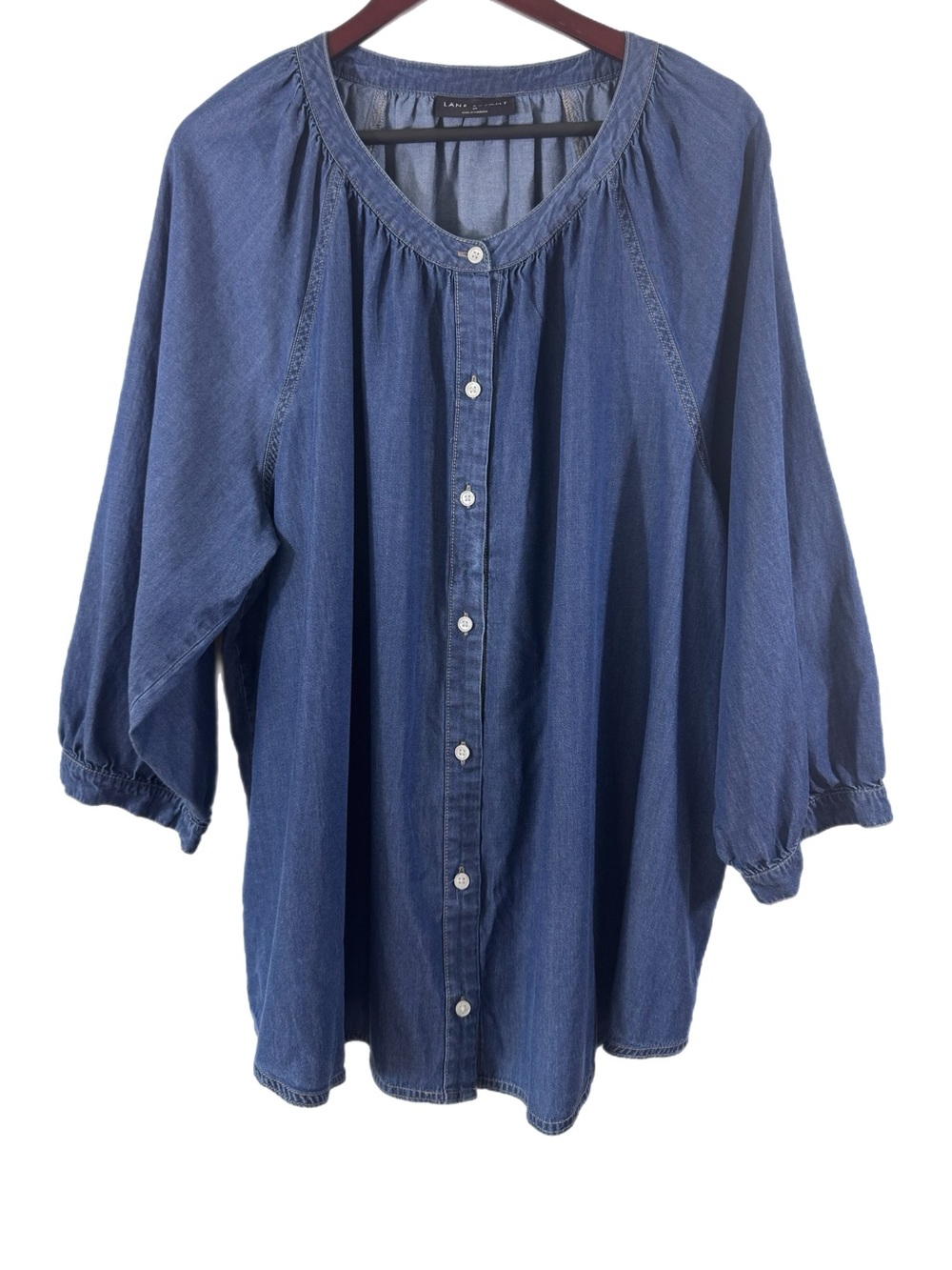 LANE BRYANT Denim Tunic Lyocell Cotton Sz 24